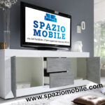 PORTA TV BASIC 2 ANTE E 2 CASSETTI BETON - immagine 2