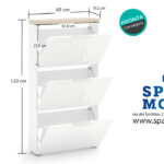 Scarpiera 3 Ribalte Bianca - immagine 2