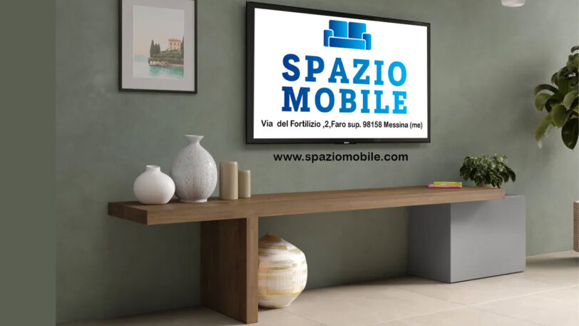 Mobile Porta Tv 184-230x44h Mercure e Ardesia con 1 Anta - immagine 4