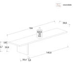 Mobile Porta Tv 184-230x44h Mercure e Cashmere Con 1 Anta - immagine 4
