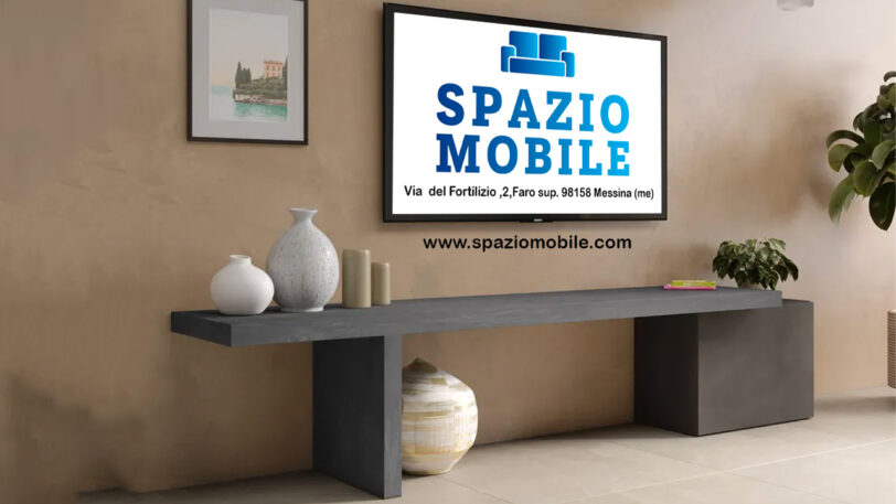 Mobile Porta tv 184-230x44h Piombo e Lava Con 1 Anta - immagine 2