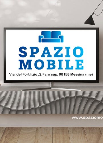 Porta Tv Pensile Snake 180 con 1 Anta a Ribalta Cemento