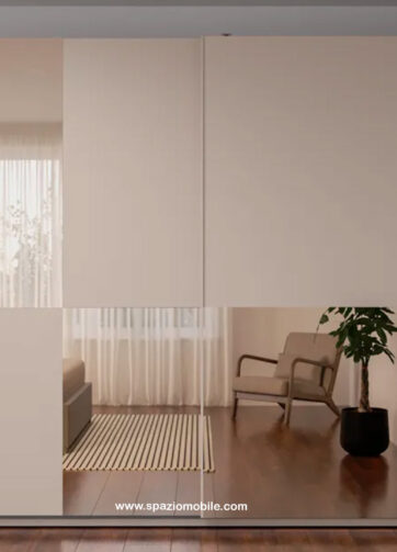 Armadio Auckland  Ante scorrevoli cashmere e specchi bronzati