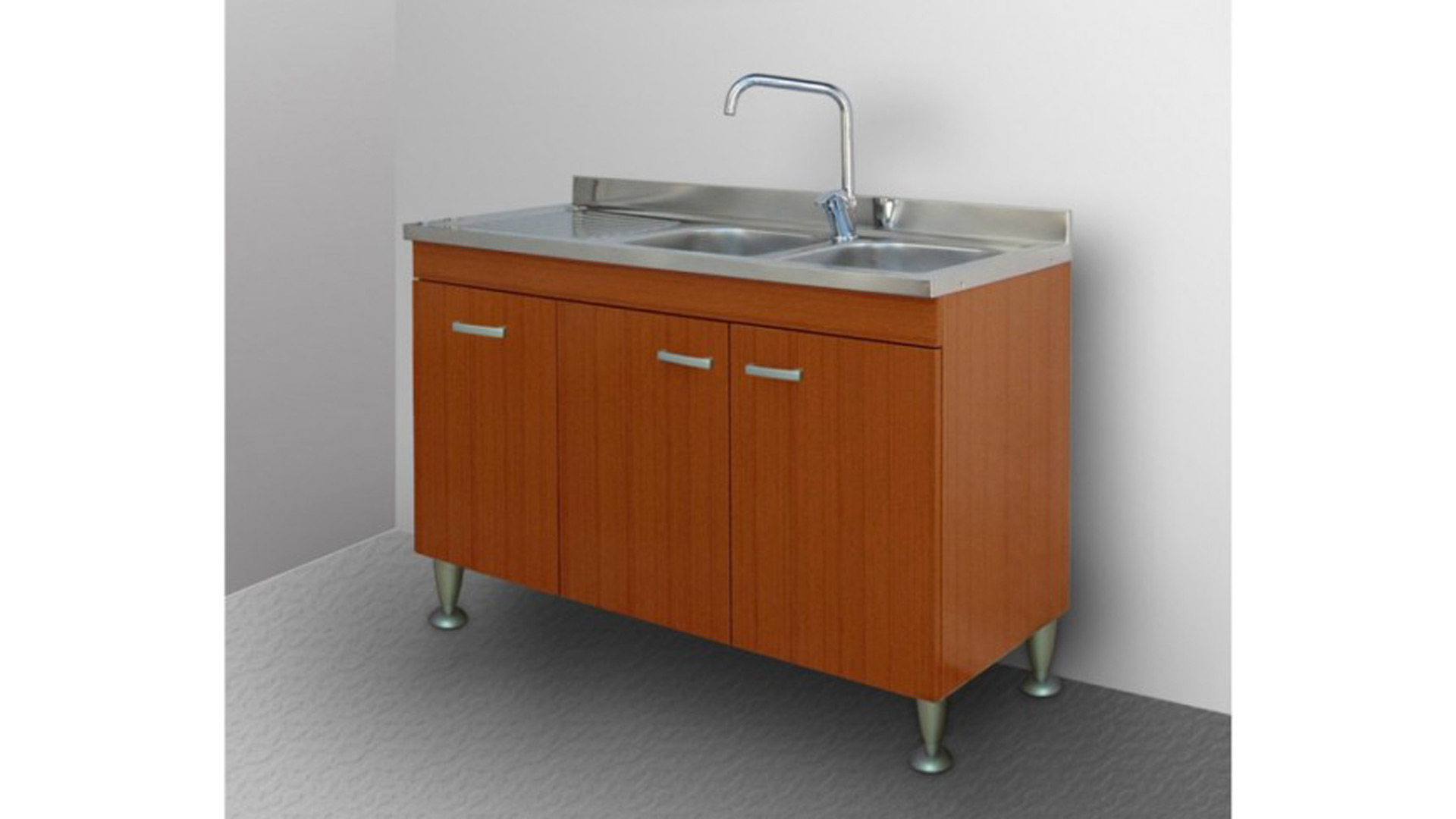 Base Sotto Lavello 120cm 3 Ante Teak