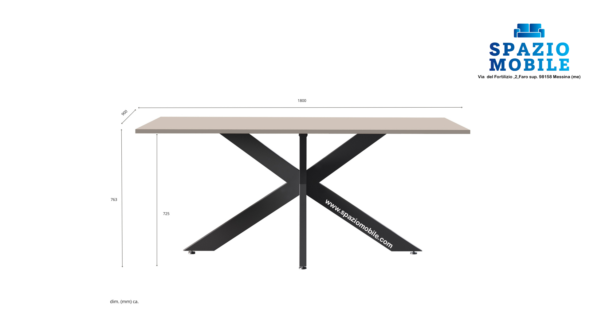 Tavolo Spider Fisso Cashmere - immagine 2